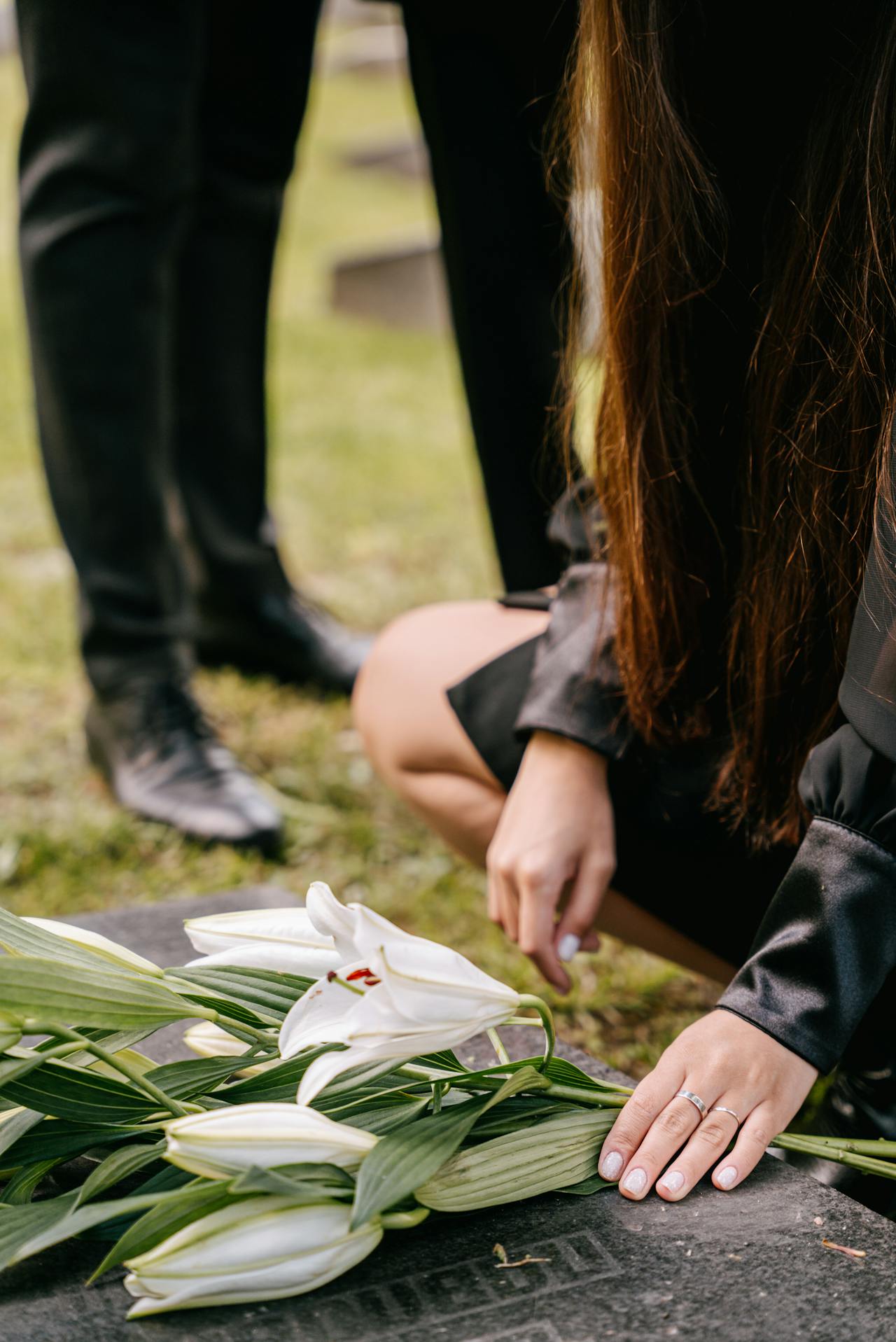 https://www.pexels.com/de-de/foto/blumen-trauer-grab-verlust-8963873/